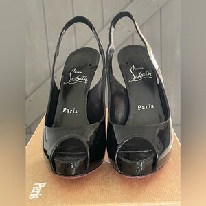 Christian Louboutin Hot Chic 120 Patent Leather Slingback pumps. Size 36